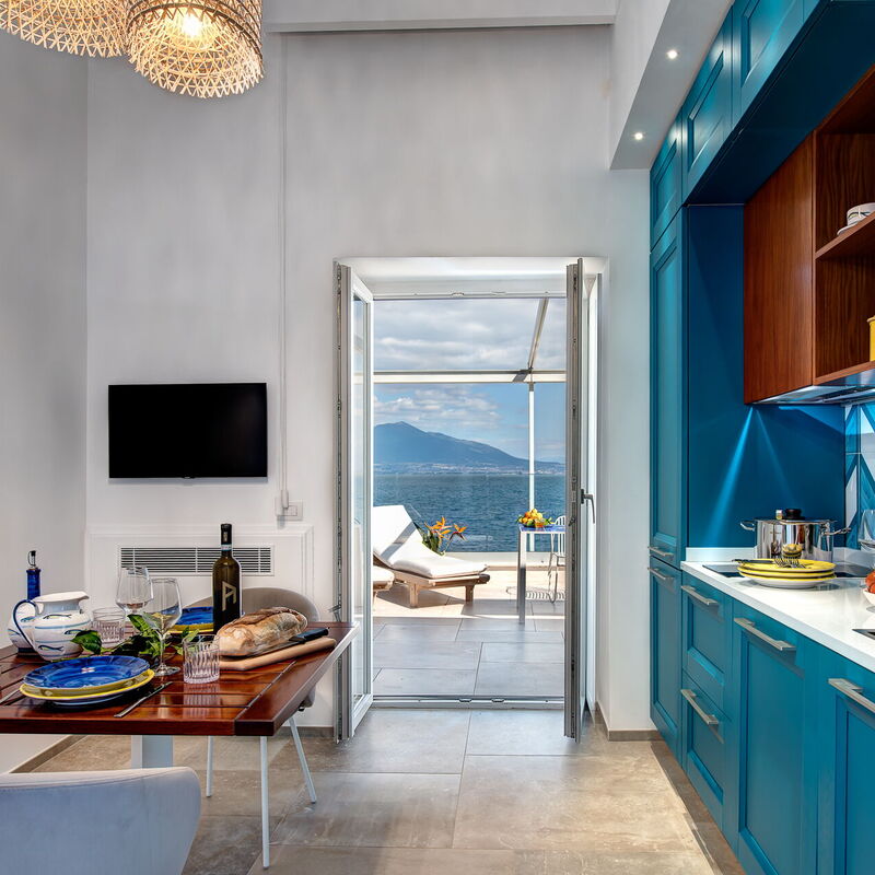 Sea Front with Panoramic View on the Napoli Gulf: Stunning Sunset on the Vesuvio