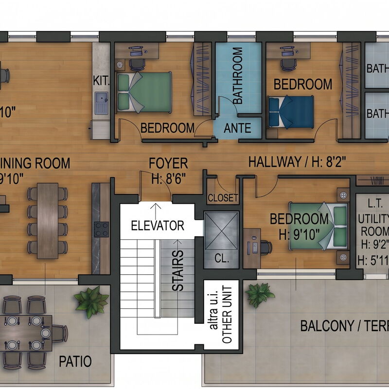 Casamia Sky-High Panoramic Retreat: Penthouse with Easy Parking, 4Br