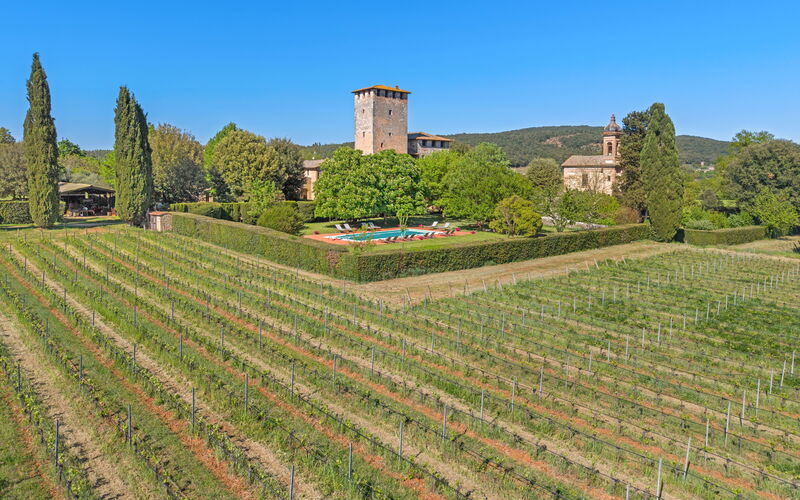 Medieval Castle Living: Vineyards, Swimming Pool & Rustic Tuscan Charm