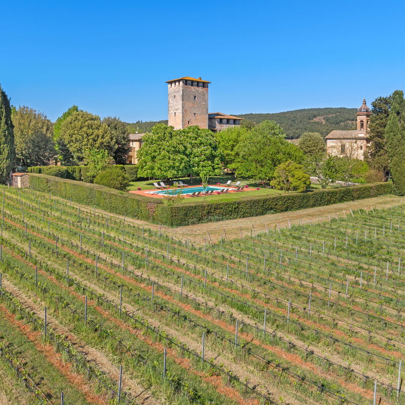 Medieval Castle Living: Vineyards, Swimming Pool & Rustic Tuscan Charm